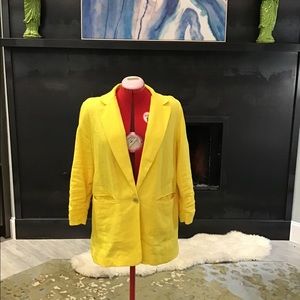 Sunshine Yellow Michael Kors Linen Blazer